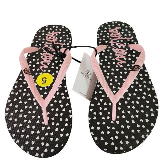 Volcom Girls Pink Rocking Solid Flip Flops (Size 5) - Picture 8 of 8